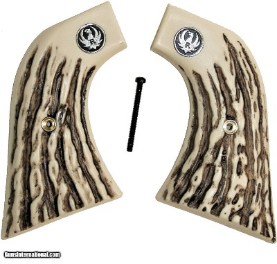 Ruger Super Blackhawk Imitation Jig Bone Grips With Medallions