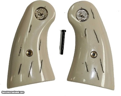 Colt Army Special, Official Police & Officers Model Ivory-Like Barked Grips, Medallions