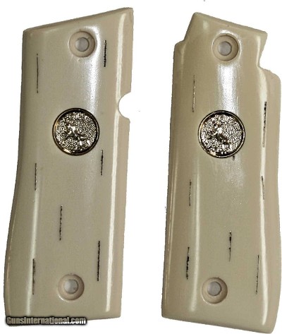 Colt Government Model .380 & Colt Mustang Plus II "Barked" Grips, Medallions