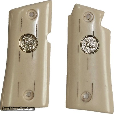 Colt Mustang & Colt Pocketlite Ivory-Like "Barked" Grips With Medallions