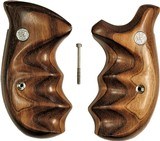 Smith & Wesson N Frame Smooth Goncalo Alves Wood Combat Grips, Round Butt - 1 of 4