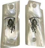 Colt Mustang & Colt Pocketlite Pearl Premium Grips, White With Grim Reaper - 1 of 1