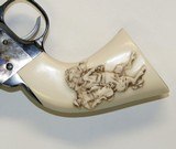 EMF1873 SA Great Western II Revolver Ivory-Like Grips, Antiqued Relief Carved Cowboy - 2 of 5