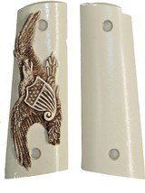 Colt 1911 Ivory-Like Grips, Antiqued Relief Carved American Eagle With Shield - 1 of 1
