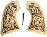 Colt Scout & Frontier SA Ivory-Like Grips, Antiqued Relief Carved Rose - 1 of 1
