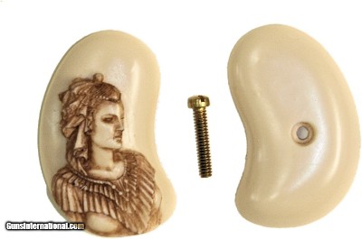 Remington Over Under Derringer Grips, Model 41 With Antiqued Relief Carved Cameo