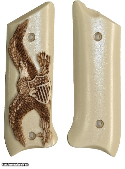 Ruger MKII .22 Auto Ivory-Like Grips, Antiqued American Eagle With Shield