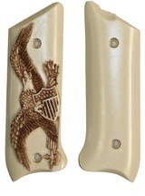 Ruger MKII .22 Auto Ivory-Like Grips, Antiqued American Eagle With Shield - 1 of 1