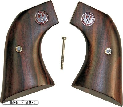 Ruger Vaquero XR3-Red Rosewood Grips With Red Ruger Medallions