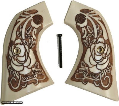Beretta S.A. Stampede Ivory-Like Grips With Antiqued Relief Carved Rose
