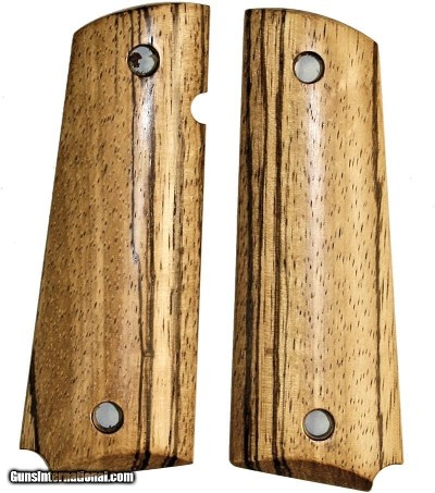 Colt 1911 Grips, Zebrawood, Smooth, Oil Finish
