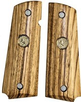 Colt 1911 Grips, Zebrawood, Smooth, Oil Finish With Medallions