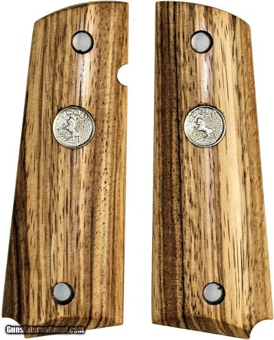 Colt 1911 Grips, Zebrawood, Smooth, Oil Finish With Medallions