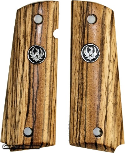 Ruger SR1911 Zebra Wood Grips, Smooth, Oil Finish, Medallions