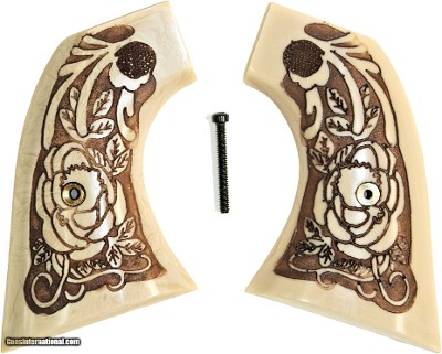 Taurus Gaucho S.A. Ivory-Like Grips With Antiqued Relief Carved Rose