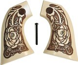 U.S. Firearms SA Ivory-Like Grips With Antiqued Relief Carved Rose