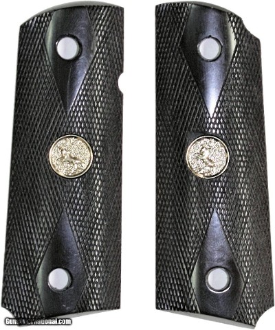 Colt 1911 Officers Model Black Grips With Medallions