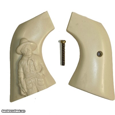 Ruger Vaquero XR3-Red Ivory-Like Grips, Relief Carved Vaquero Cowboy
