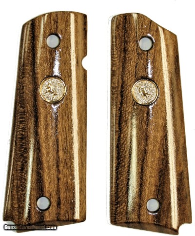 Colt 1911 Claro Walnut Grips, Smooth With Medallions