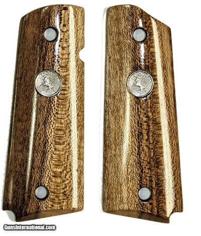 Colt 1911 Claro Walnut Grips, Smooth With Medallions