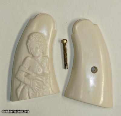 Smith & Wesson K & L Frame Ivory-Like Grips, Relief Carved Nude