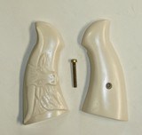 Smith & Wesson K & L Frame Ivory-Like Grips, Relief Carved Steer