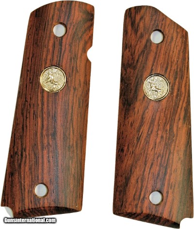 Colt 1911 Smooth Cocobolo Rosewood Grips With Medallions