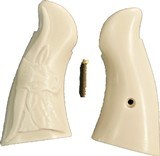 Smith & Wesson N Frame Ivory-Like Grips, Relief Carved Steer - 1 of 1