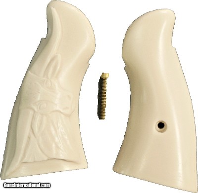 Smith & Wesson N Frame Ivory-Like Grips, Relief Carved Steer