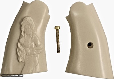 Smith & Wesson N Frame Service Style Ivory-Like Grips, Relief Carved Nude