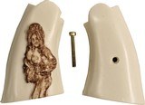 Smith & Wesson N Frame Service Style Ivory-Like Grips, Antiqued Relief Carved Nude - 1 of 1