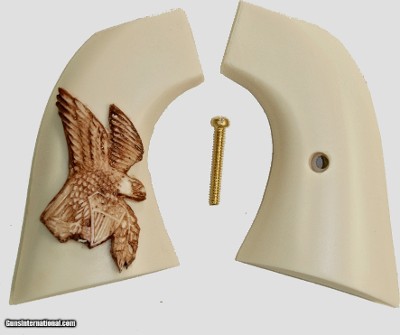Heritage Rough Rider Large Bore Ivory-Like Grips With Antiqued American Eagle