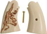 Smith & Wesson N Frame Ivory-Like Grips, Antiqued Steer & Snake - 1 of 1