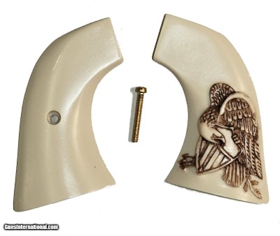 Colt SAA Ivory-Like Grips, 1st & 2nd Gen, Antiqued Folded Eagle