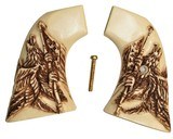 Colt SAA Ivory-Like Grips, 1st & 2nd Gen, Antiqued Relief Carved Eagle & Flag - 1 of 1