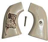 Virginian Dragoon Ivory-Like Grips With Antiqued Relief Carved Steer - 1 of 1