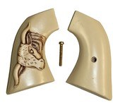 Uberti Old Model P 1873 Ivory-Like Grips With Relief Carved Longhorn