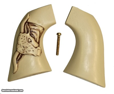 Beretta Stampede SA Ivory-Like Grips, Antiqued Relief Carved Steer