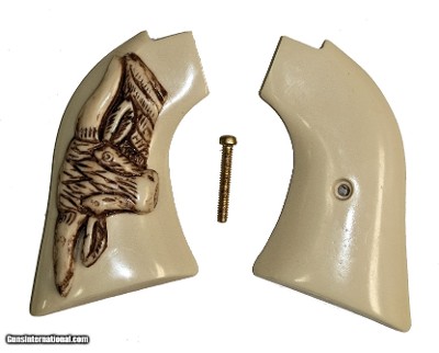 Heritage Rough Rider .22 Revolver Ivory-Like Grips With Relief Carved Steer