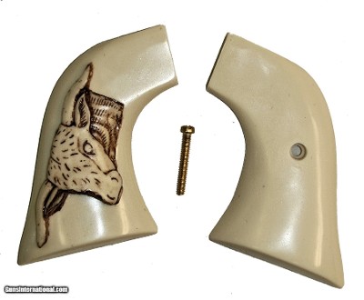 Ruger Wrangler Ivory-Like Grips With Relief Carved Steer