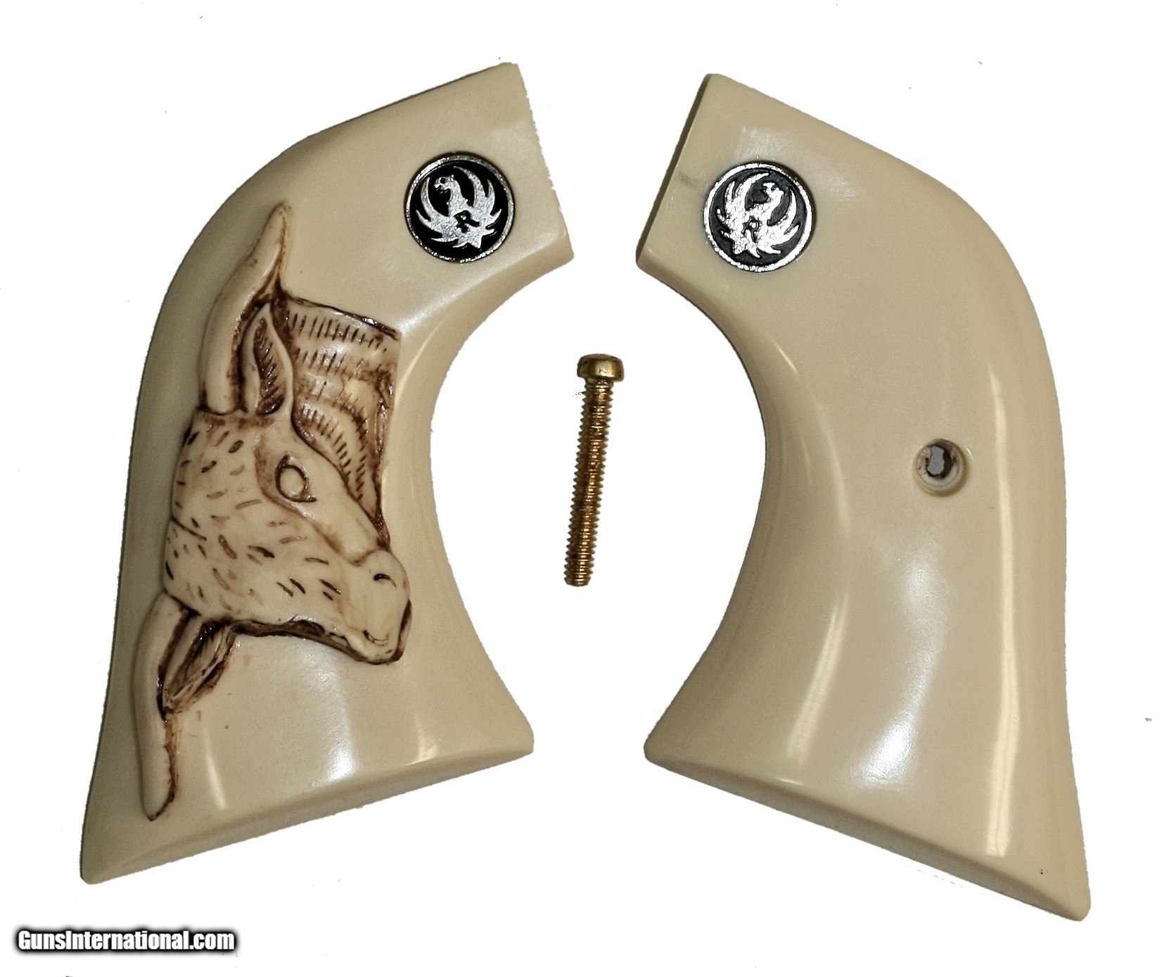 Ruger Wrangler Ivory-Like Grips With Steer & Medallions for sale