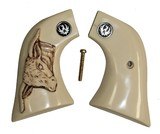 Ruger Wrangler Ivory-Like Grips With Steer & Medallions - 1 of 1