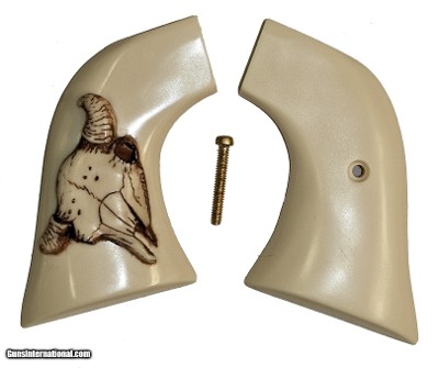 Ruger Wrangler Ivory-Like Grips With Bison Skull