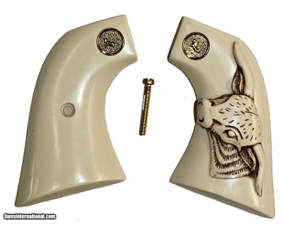 Colt SAA Ivory-Like Grips with Steer & Medallions, 1st & 2nd Gen