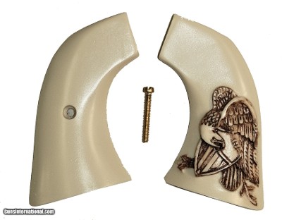 Colt 1851 Navy Ivory-Like Grips With Relief Carved Folded Eagle & Shield