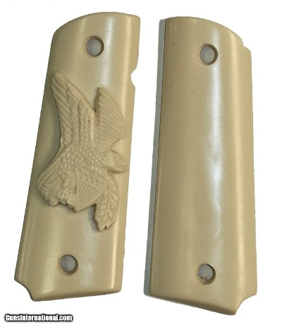 Colt 1911 Ivory-Like Grips, Relief Carved American Eagle