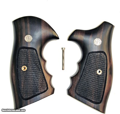 Smith & Wesson K & L Frame Combat Tigerwood Grips, Checkered