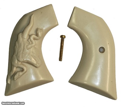 Ruger Vaquero XR3-Red Ivory-Like Grips, Relief Carved Steer & Snake