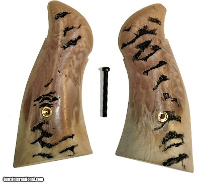 Smith & Wesson N Frame Revolver Repro Ram Horn Grips, Square Butt