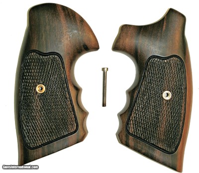 Colt Python Checkered Tigerwood Combat Grips